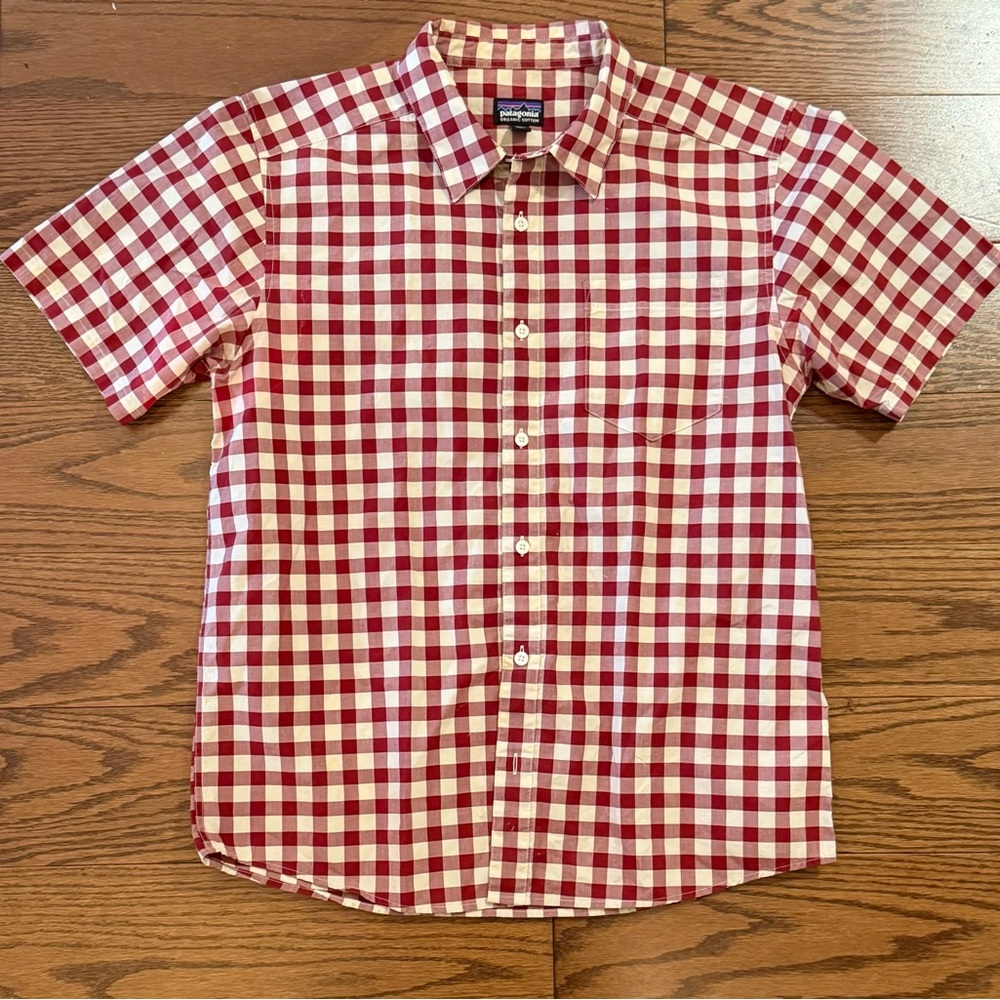 Patagonia Red and White Plaid Men's Shirt
